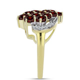 Inel din Argint 925 Placat cu Aur ( 3.44 grame ) cu Granat Barton și Topaz Alb 3.15 Carate