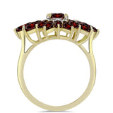 Inel din Argint 925 Placat cu Aur ( 4.06 grame ) cu Granat Barton și Topaz Alb 3.81 Carate