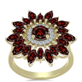 Inel din Argint 925 Placat cu Aur ( 4.06 grame ) cu Granat Barton și Topaz Alb 3.81 Carate