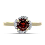 Inel din Argint 925 Placat cu Aur ( 2.12 grame ) cu Granat Barton și Topaz Alb 1.09 Carate
