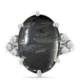 Inel din Argint 925 ( 3.31 grame ) cu Jasp Picasso și Topaz Alb 12.65 Carate