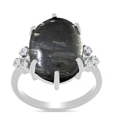 Inel din Argint 925 ( 3.31 grame ) cu Jasp Picasso și Topaz Alb 12.65 Carate