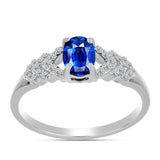 Inel din Argint 925 ( 2.24 grame ) cu Safir Albastru Australian și Topaz Alb 1.28 Carate