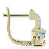Cercei din Argint 925 Placat cu Aur ( 2.42 grame ) cu Moissanit de Gheață și Topaz Alb 2.55 Carate