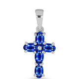 Cruce Set din Argint 925 ( 4.36 grame ) cu Safir Albastru Australian 4.16 Carate ( Cercei+Inel+Pandantiv )