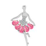 Broşă din Argint 925 ( 3.41 grame ) cu Opal Lega Dembi Roz și Topaz Alb 1.35 Carate
