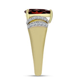 Inel din Argint 925 Placat cu Aur ( 3.29 grame ) cu Granat Barton și Topaz Alb 2.27 Carate