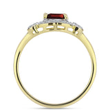Inel din Argint 925 Placat cu Aur ( 2.92 grame ) cu Granat Barton și Topaz Alb 1.85 Carate