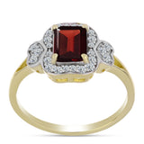 Inel din Argint 925 Placat cu Aur ( 2.92 grame ) cu Granat Barton și Topaz Alb 1.85 Carate