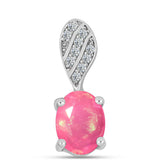 Pandantiv din Argint 925 ( 0.8 grame ) cu Opal Lega Dembi Roz și Topaz Alb 0.77 Carate