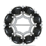Broşă din Argint 925 ( 4.64 grame ) cu Jasp Picasso și Topaz Alb 7.34 Carate