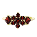 Inel din Argint 925 Placat cu Aur ( 2.01 grame ) cu Granat Barton 1.97 Carate