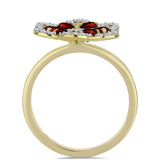 Inel din Argint 925 Placat cu Aur ( 3.07 grame ) cu Granat Barton și Topaz Alb 1.85 Carate