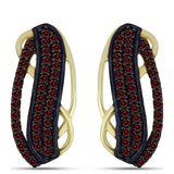 Cercei din Argint 925 Placat cu Aur ( 3.68 grame ) cu Granat Barton 0.55 Carate