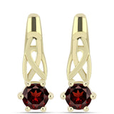 Cercei din Argint 925 Placat cu Aur ( 2.83 grame ) cu Granat Barton 0.64 Carate
