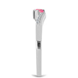 Inel din Argint 925 ( 1.73 grame ) cu Opal Lega Dembi Roz și Topaz Alb 0.13 Carate