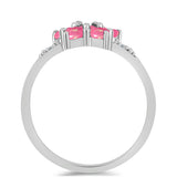 Inel din Argint 925 ( 2.14 grame ) cu Opal Lega Dembi Roz și Topaz Alb 0.47 Carate