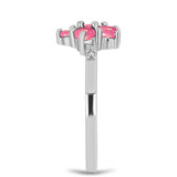 Inel din Argint 925 ( 2.14 grame ) cu Opal Lega Dembi Roz și Topaz Alb 0.47 Carate