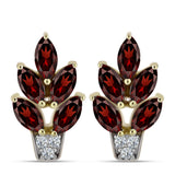 Cercei din Argint 925 Placat cu Aur ( 3.21 grame ) cu Granat Barton și Topaz Alb 1.98 Carate