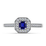 Inel din Argint 925 ( 2.27 grame ) cu Safir Albastru Australian și Topaz Alb 0.78 Carate