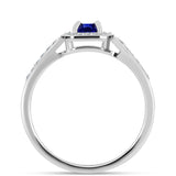 Inel din Argint 925 ( 2.27 grame ) cu Safir Albastru Australian și Topaz Alb 0.78 Carate