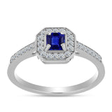 Inel din Argint 925 ( 2.27 grame ) cu Safir Albastru Australian și Topaz Alb 0.78 Carate