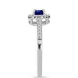 Inel din Argint 925 ( 2.27 grame ) cu Safir Albastru Australian și Topaz Alb 0.78 Carate