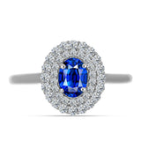 Inel din Argint 925 ( 2.54 grame ) cu Safir Albastru Australian și Topaz Alb 1.53 Carate
