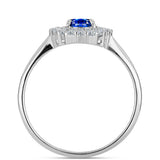 Inel din Argint 925 ( 2.54 grame ) cu Safir Albastru Australian și Topaz Alb 1.53 Carate