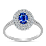 Inel din Argint 925 ( 2.54 grame ) cu Safir Albastru Australian și Topaz Alb 1.53 Carate