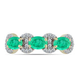Inel din Argint 925 Placat cu Aur ( 2.32 grame ) cu Smarald Columbian și Diamant Alb 1.58 Carate