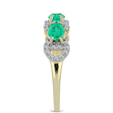Inel din Argint 925 Placat cu Aur ( 2.32 grame ) cu Smarald Columbian și Diamant Alb 1.58 Carate