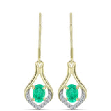 Cercei din Argint 925 Placat cu Aur ( 2.62 grame ) cu Smarald Columbian și Diamant Alb 1.04 Carate