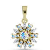 Pandantiv din Argint 925 Placat cu Aur ( 1.35 grame ) cu Moissanit de Gheață și Zircon Alb 0.76 Carate