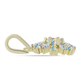 Pandantiv din Argint 925 Placat cu Aur ( 1.35 grame ) cu Moissanit de Gheață și Zircon Alb 0.76 Carate