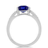 Inel din Argint 925 ( 2.96 grame ) cu Safir Albastru Australian și Topaz Alb 2.58 Carate