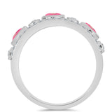 Inel din Argint 925 ( 3.57 grame ) cu Opal Lega Dembi Roz și Topaz Alb 1.07 Carate