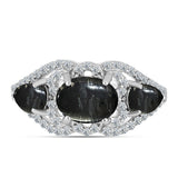 Inel din Argint 925 ( 2.35 grame ) cu Jasp Picasso și Topaz Alb 2.48 Carate
