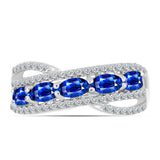 Inel din Argint 925 ( 3.57 grame ) cu Safir Albastru Australian și Topaz Alb 2.23 Carate
