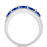 Inel din Argint 925 ( 3.57 grame ) cu Safir Albastru Australian și Topaz Alb 2.23 Carate