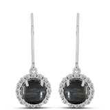 Cercei din Argint 925 ( 2.43 grame ) cu Jasp Picasso și Topaz Alb 3.79 Carate