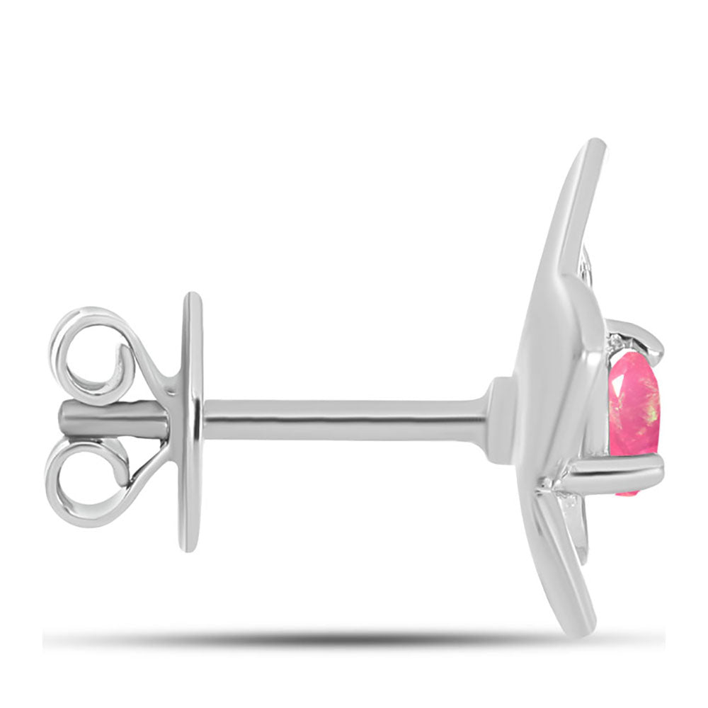 Cercei din Argint 925 ( 2.55 grame ) cu Opal Lega Dembi Roz 0.19 Carate