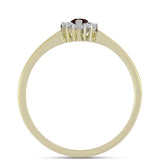 Inel din Argint 925 Placat cu Aur ( 2.08 grame ) cu Granat Barton și Topaz Alb 0.52 Carate