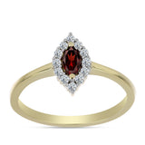 Inel din Argint 925 Placat cu Aur ( 2.08 grame ) cu Granat Barton și Topaz Alb 0.52 Carate