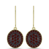 Cercei din Argint 925 Placat cu Aur ( 4.02 grame ) cu Granat Barton 1.2 Carate