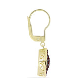 Cercei din Argint 925 Placat cu Aur ( 4.02 grame ) cu Granat Barton 1.2 Carate