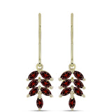 Cercei din Argint 925 Placat cu Aur ( 2.32 grame ) cu Granat Barton 1.46 Carate
