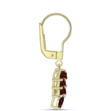 Cercei din Argint 925 Placat cu Aur ( 2.32 grame ) cu Granat Barton 1.46 Carate