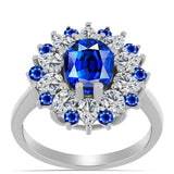 Inel din Argint 925 ( 3.1 grame ) cu Safir Albastru Australian și Topaz Alb 4.94 Carate