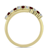 Inel din Argint 925 Placat cu Aur ( 2.27 grame ) cu Granat Barton și Topaz Alb 0.55 Carate